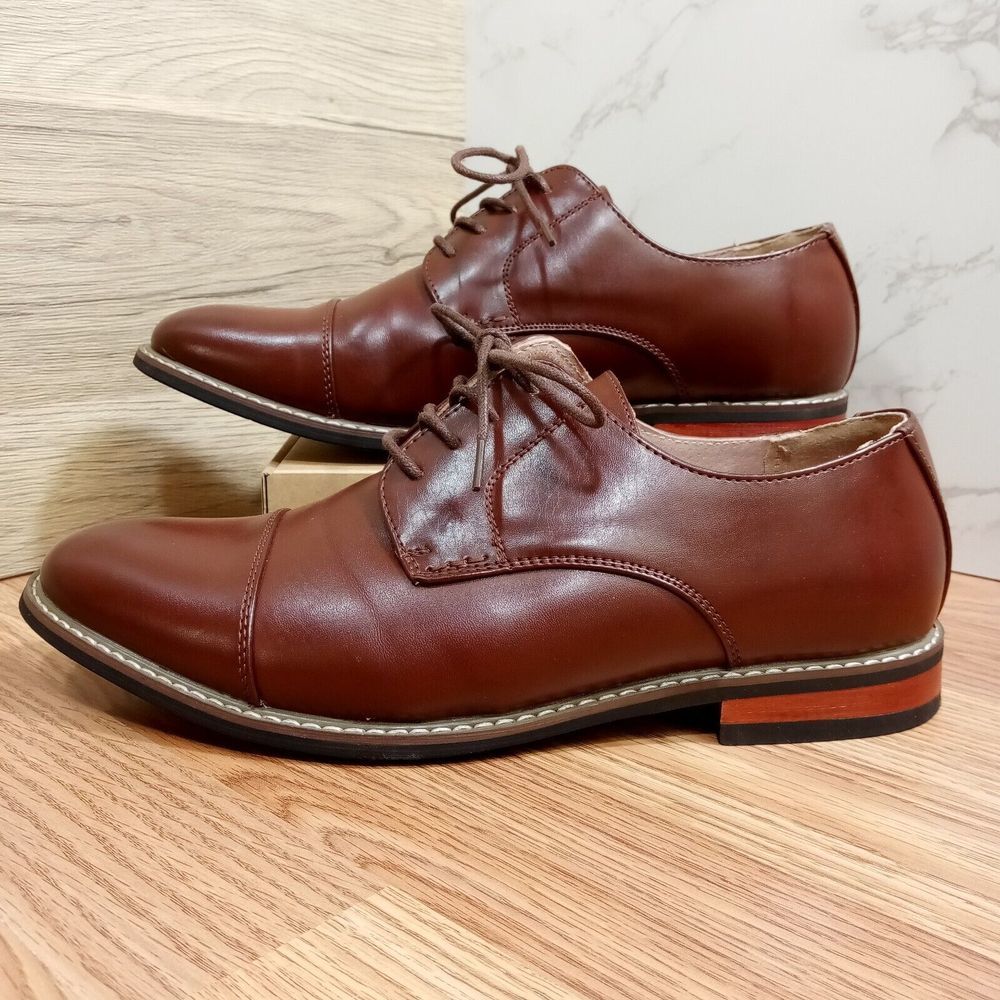 Bruno Marc Shoes Mens Sz 9.5W EU 43 Oxford Cap toe Princewide-6 Leather‎